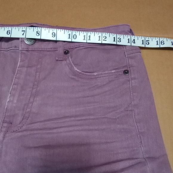 Aeropostale Designed NYC Knees Rips Grape Skinny High Waisted Jegging Jeans - Picture 7 of 11